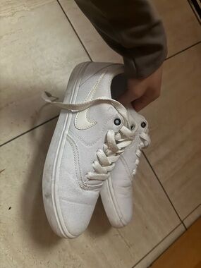 Nike White Canvas Low-Top Sneakers